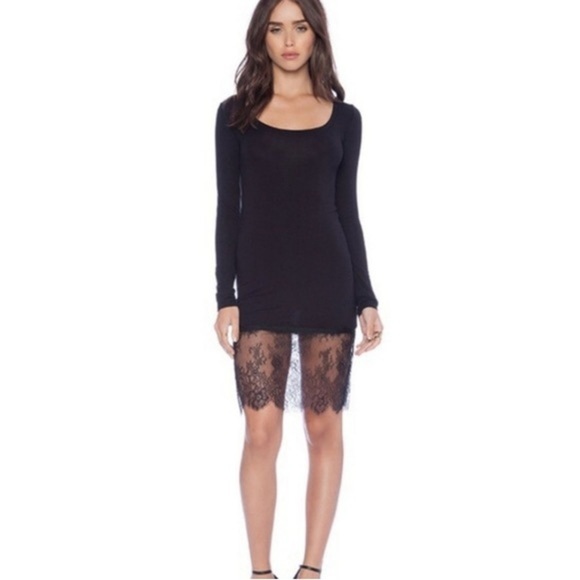 BCBGMAXAZRIA Livi Long Sleeve Dress With Lace Trim Size XS - Picture 2 of 13